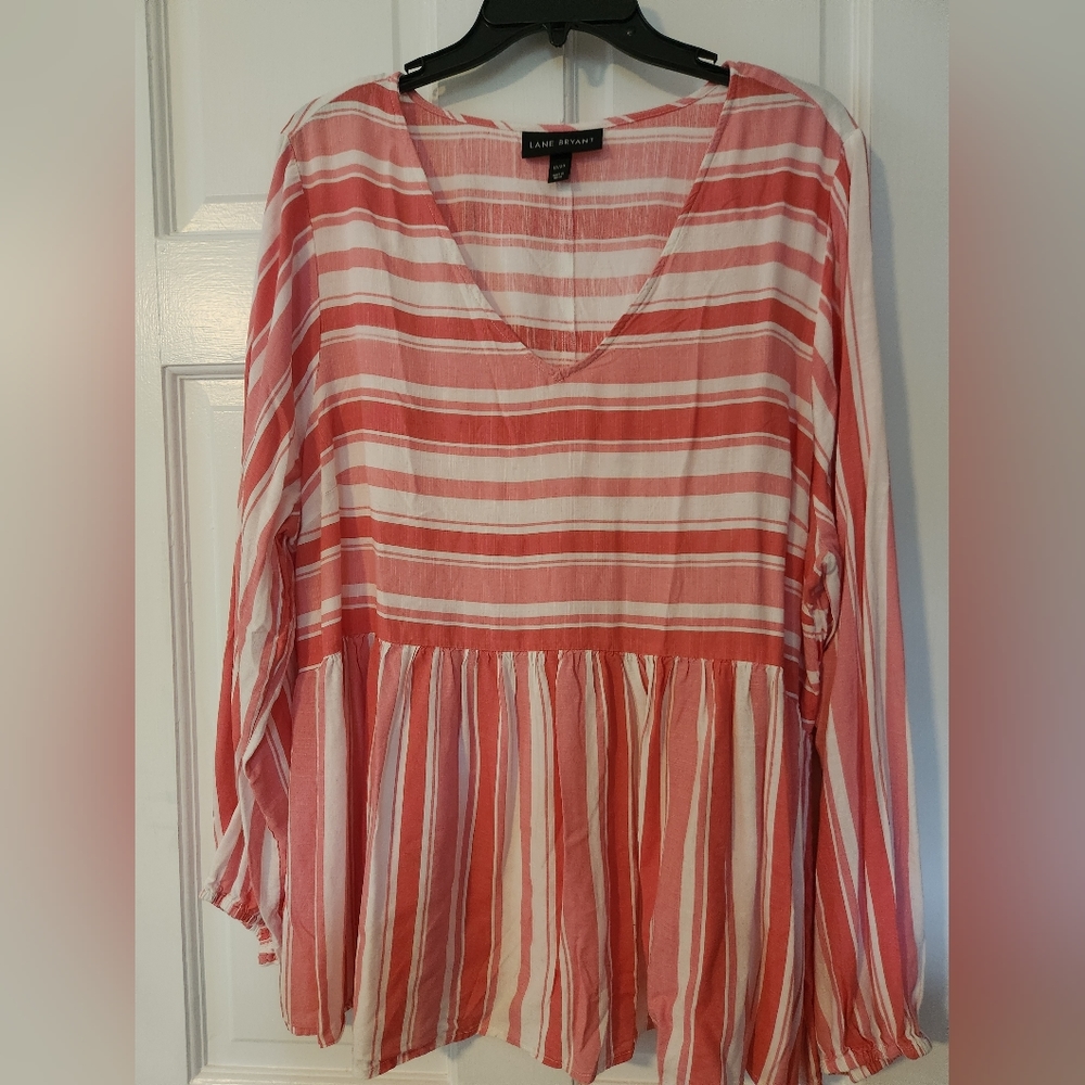 Pink and cream stripped blouse